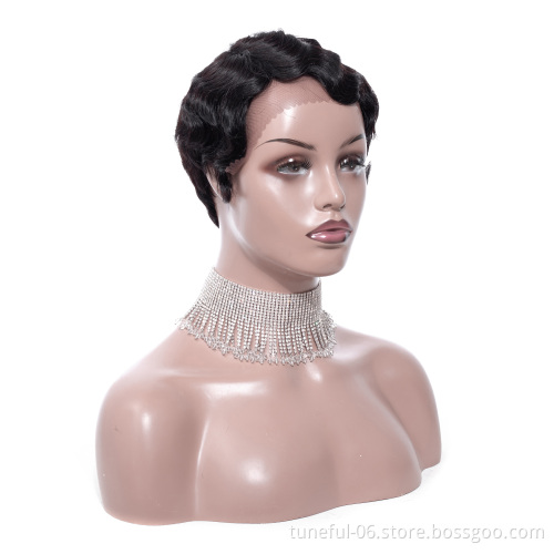 Wholesale Price 005 Bob Cut Hair Vendor Brazilian Human Hair Wigs Cuticle Aligned Virgin Hair Pixie Cut short Wigs on sale